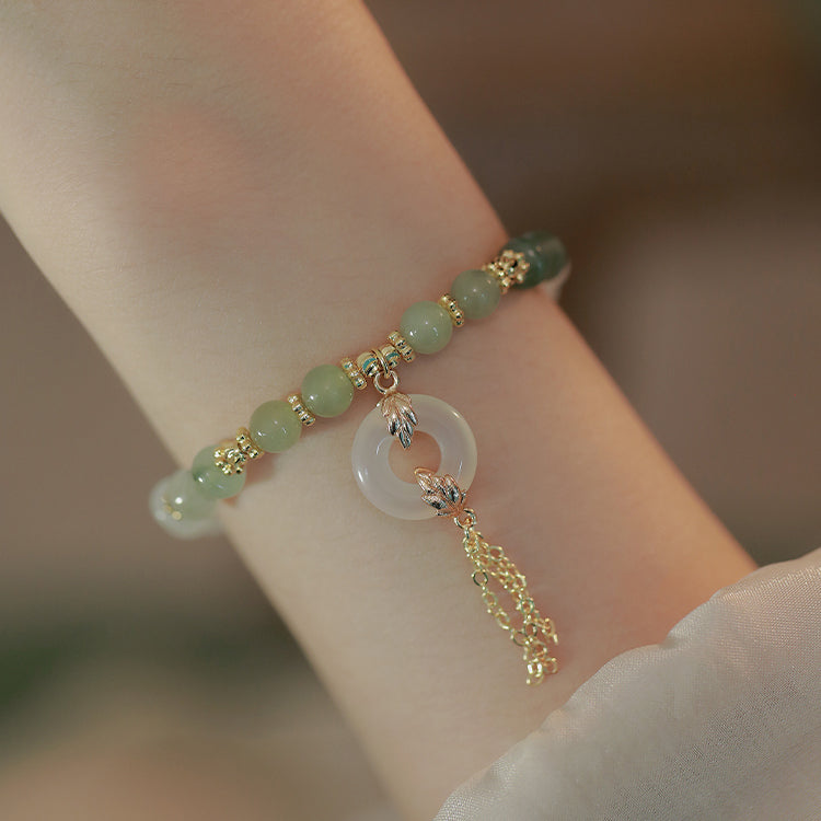 YuanMan & PingAn Hetian Jade Bracelet Amber NG