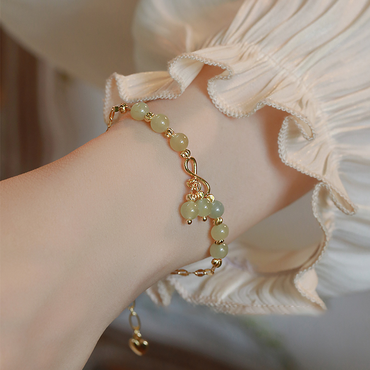 Cherry Hetian Jade Bracelets Amber NG