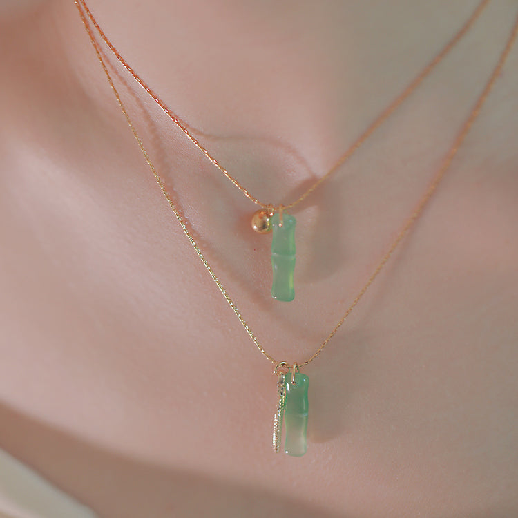 Yuzhu Chrysoprase Necklace Amber NG