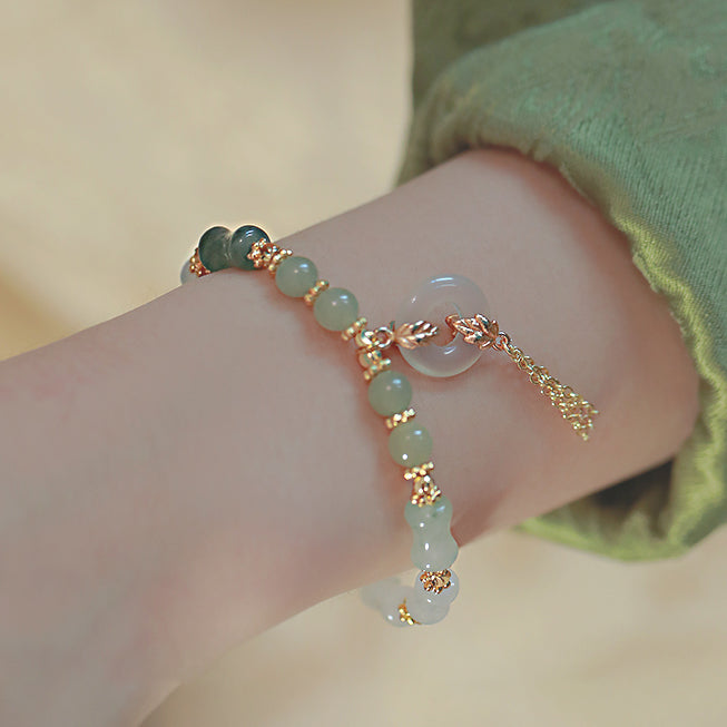 YuanMan & PingAn Hetian Jade Bracelet Amber NG