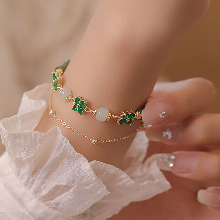 Serendipity Clover Jade Bracelet