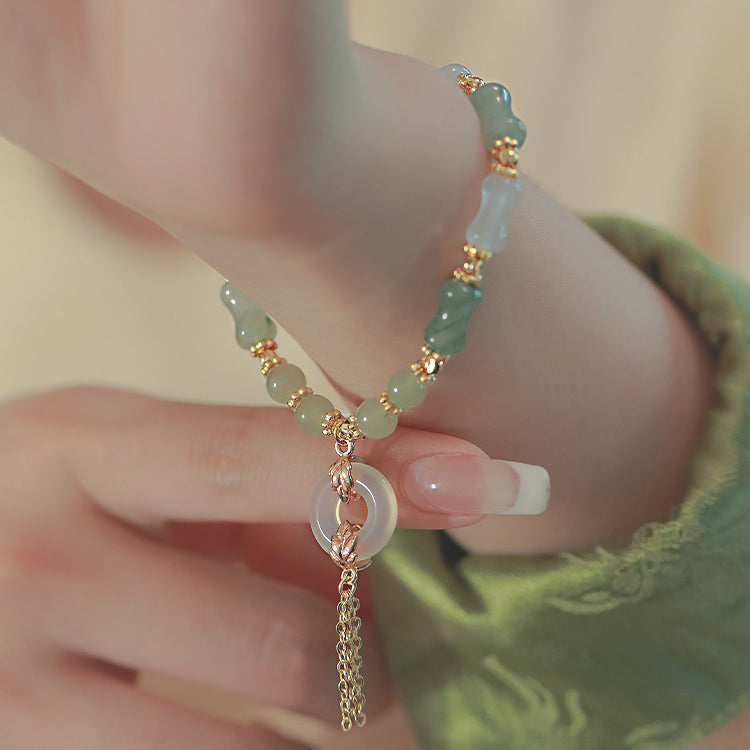 YuanMan & PingAn Hetian Jade Bracelet Amber NG