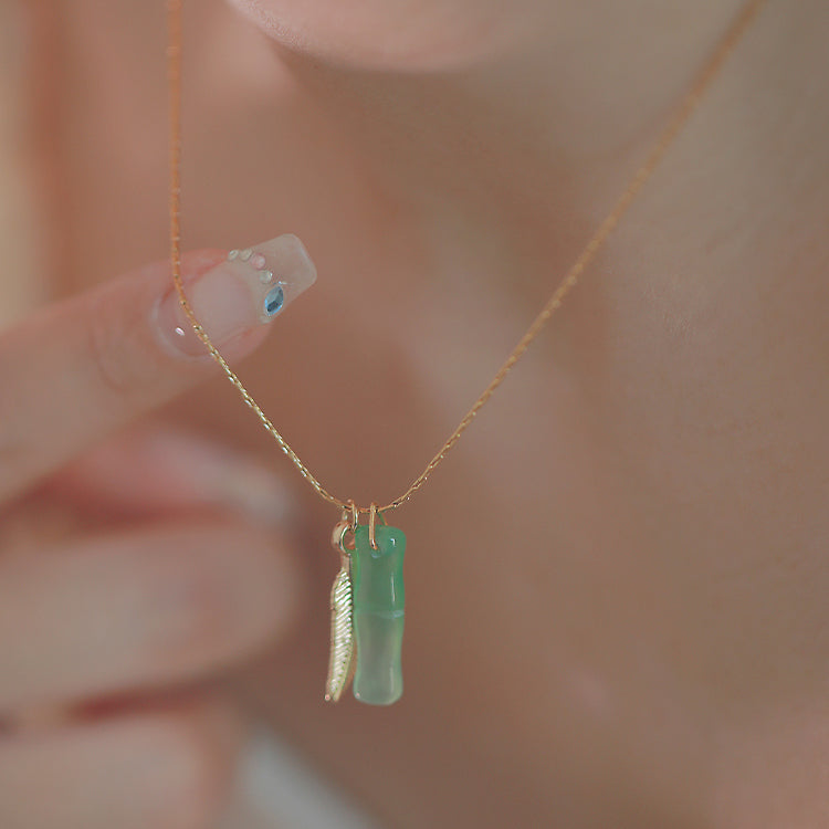 Yuzhu Chrysoprase Necklace Amber NG