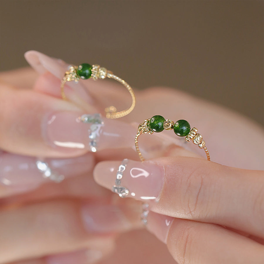 Natural Chrysoprase Lucky Ring