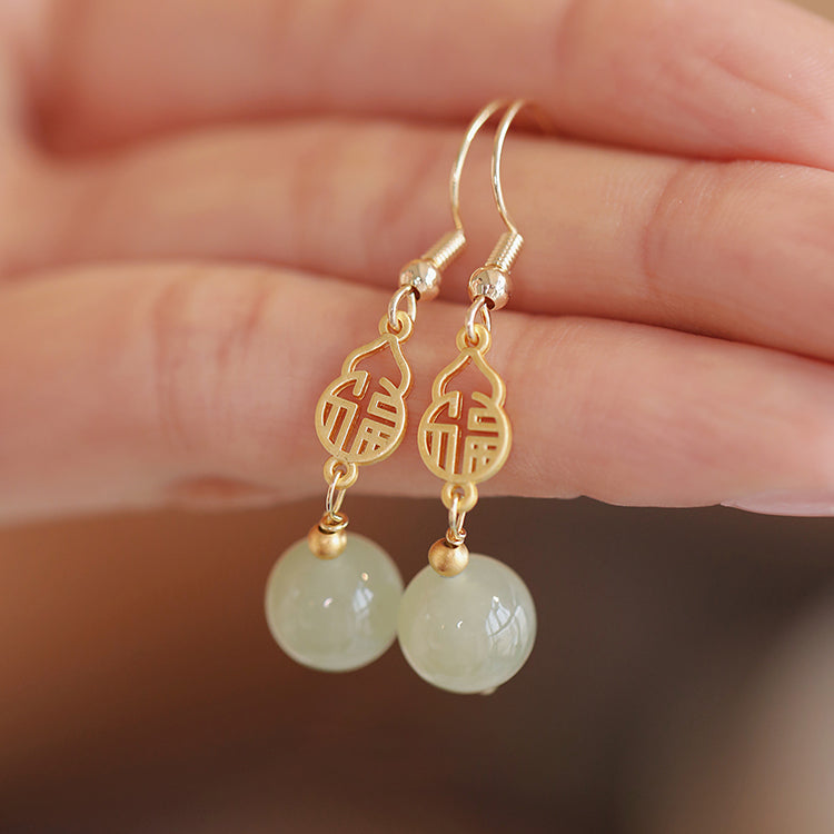 Gospel Hetian Jade Earrings