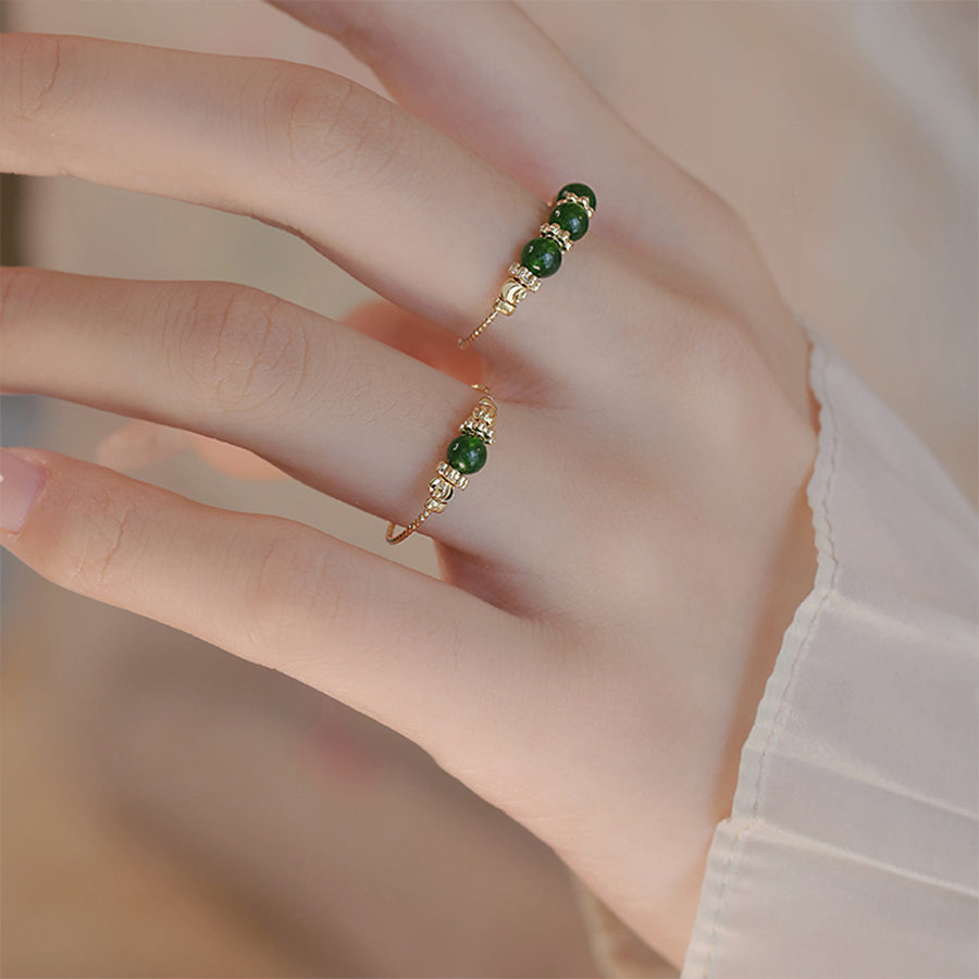 Natural Chrysoprase Lucky Ring