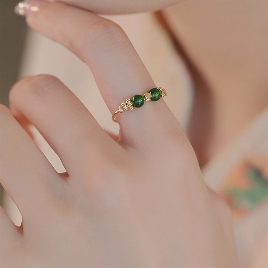 Natural Chrysoprase Lucky Ring