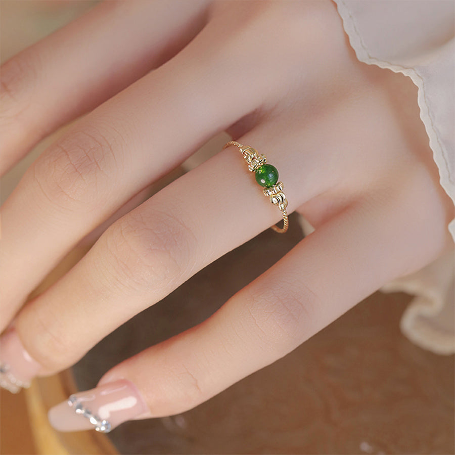 Natural Chrysoprase Lucky Ring