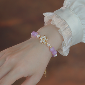 Wisteria - Amethyst Pearl oyster Bracelet Amber NG