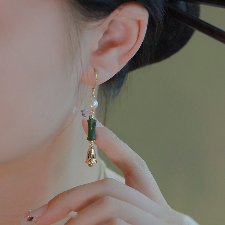 Qingling Bamboo - Southern Jade Bracelet/Earrings Amber NG