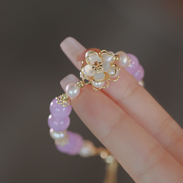 Wisteria - Amethyst Pearl oyster Bracelet Amber NG