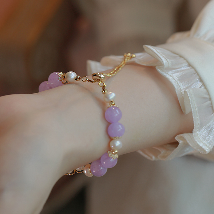 Wisteria - Amethyst Pearl oyster Bracelet Amber NG