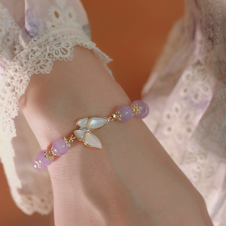 Dream Seeking Amethyst Butterfly Bracelet Amber NG