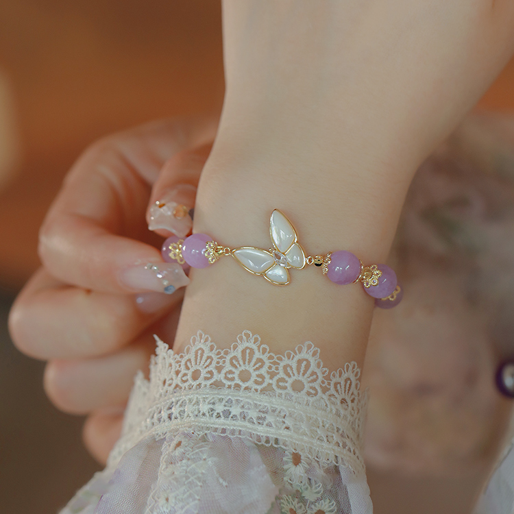 Dream Seeking Amethyst Butterfly Bracelet Amber NG