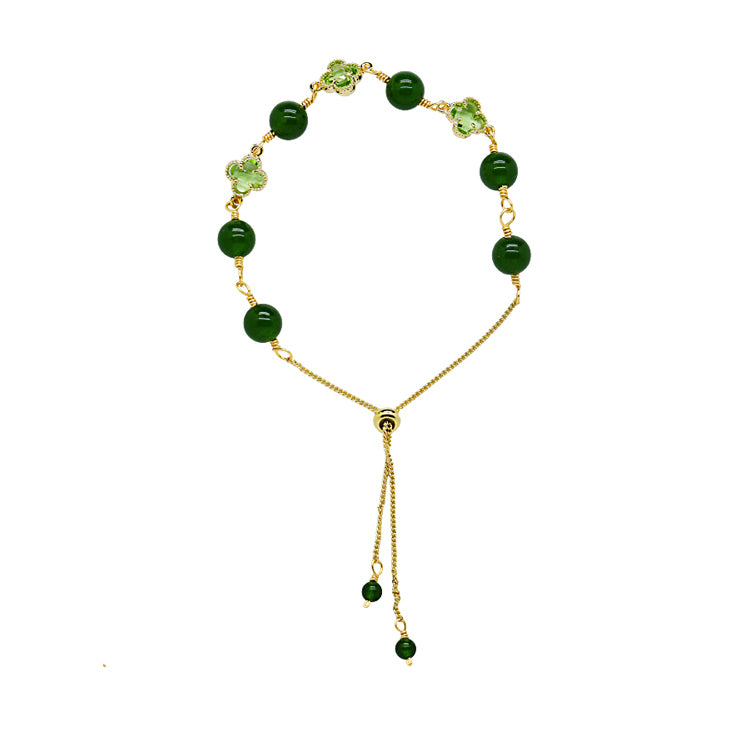 Chrysoprase Clover Bracelet Amber NG