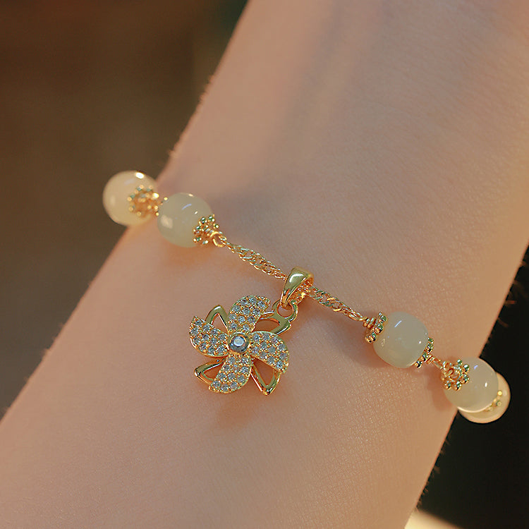 Windmill-Hetian Jade Bracelets Amber NG