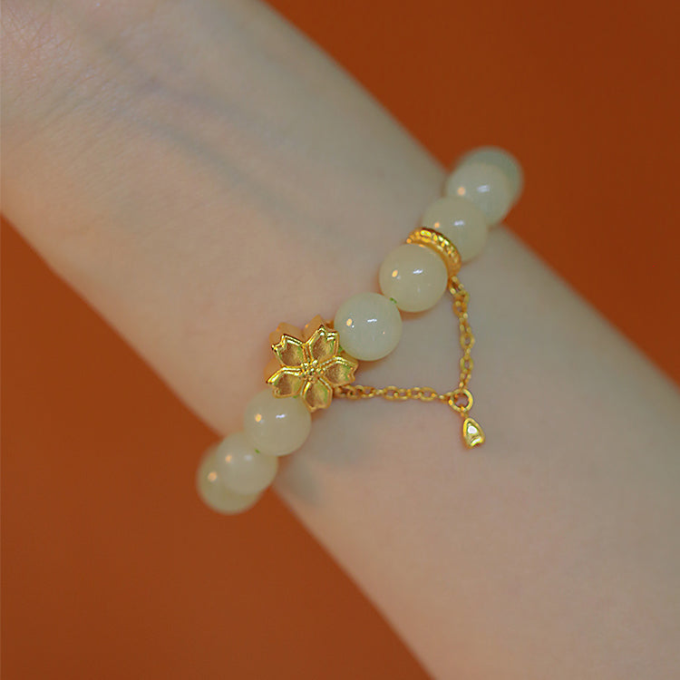 Revel in Flower - Hetian Jade Bracelets Amber NG