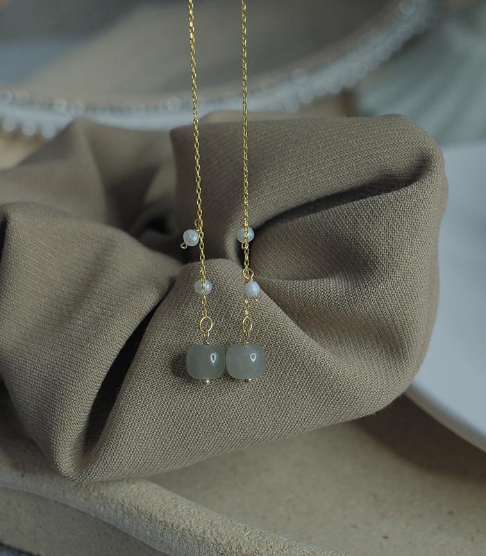 Hetian Jade Pearl Ear Line Amber NG