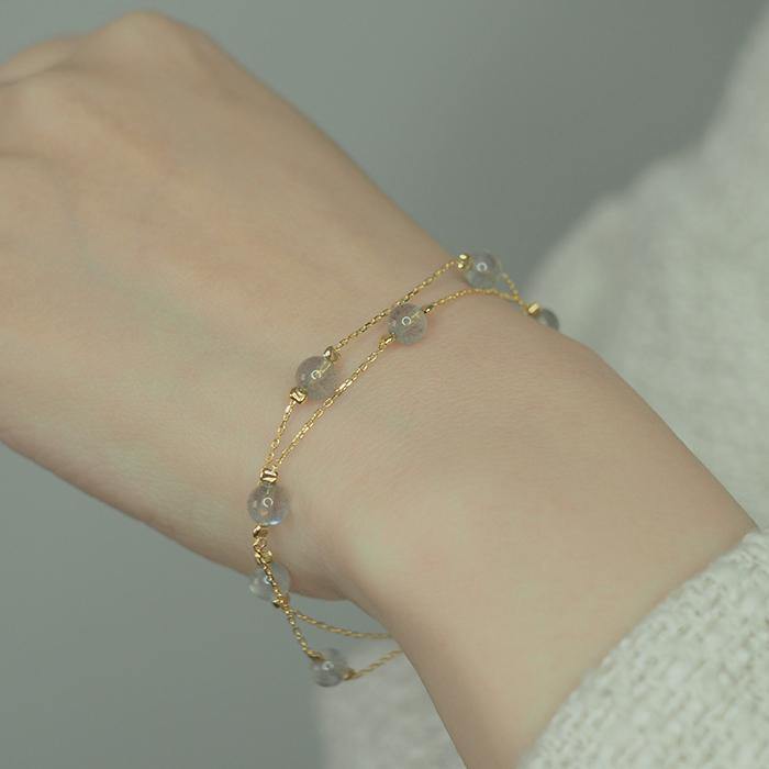 Moonstone Double Bracelet Amber NG