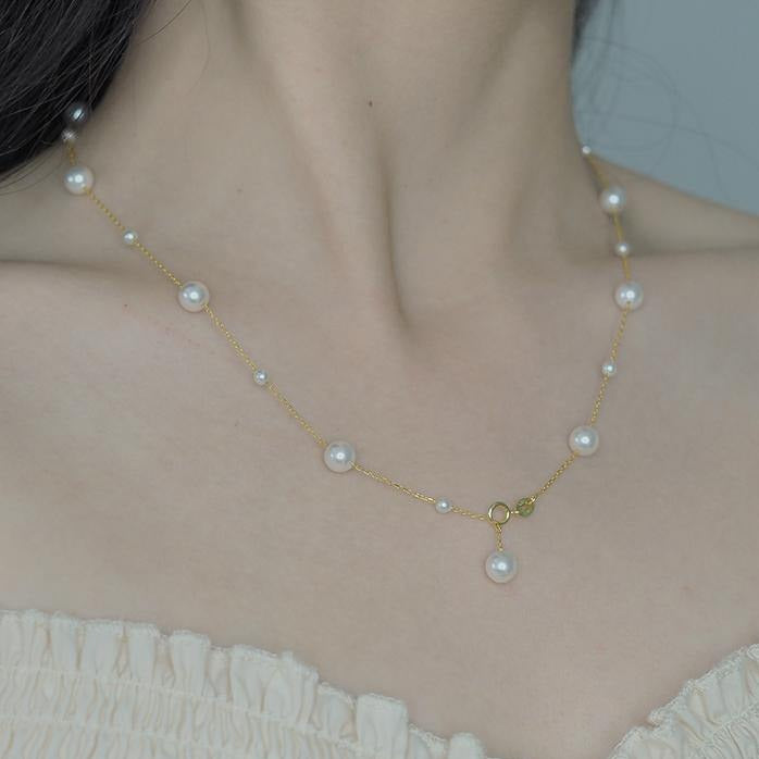 Twenty-one Pearl Gypsophila Necklace Amber NG