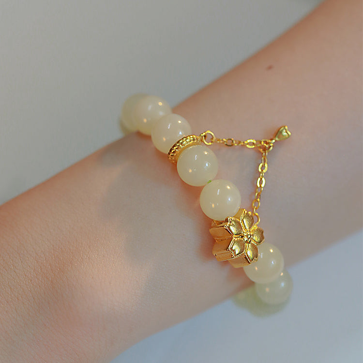 Revel in Flower - Hetian Jade Bracelets Amber NG