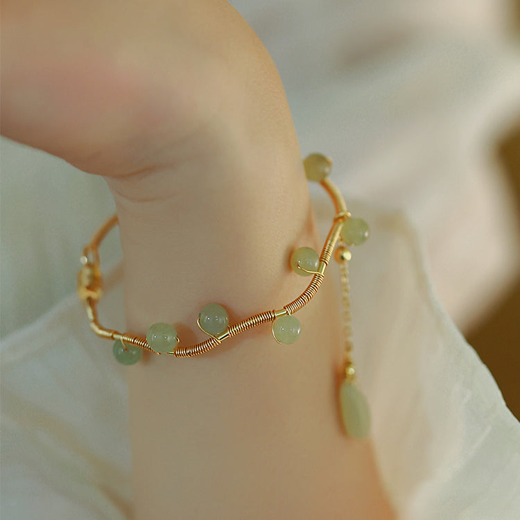 Qingti-Hetian Jade Bracelets Amber NG