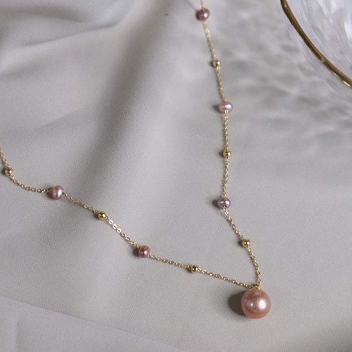 Vintage Baroque Pearl Necklace Amber NG