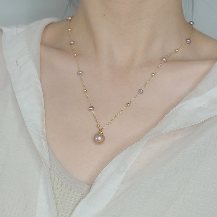 Vintage Baroque Pearl Necklace Amber NG