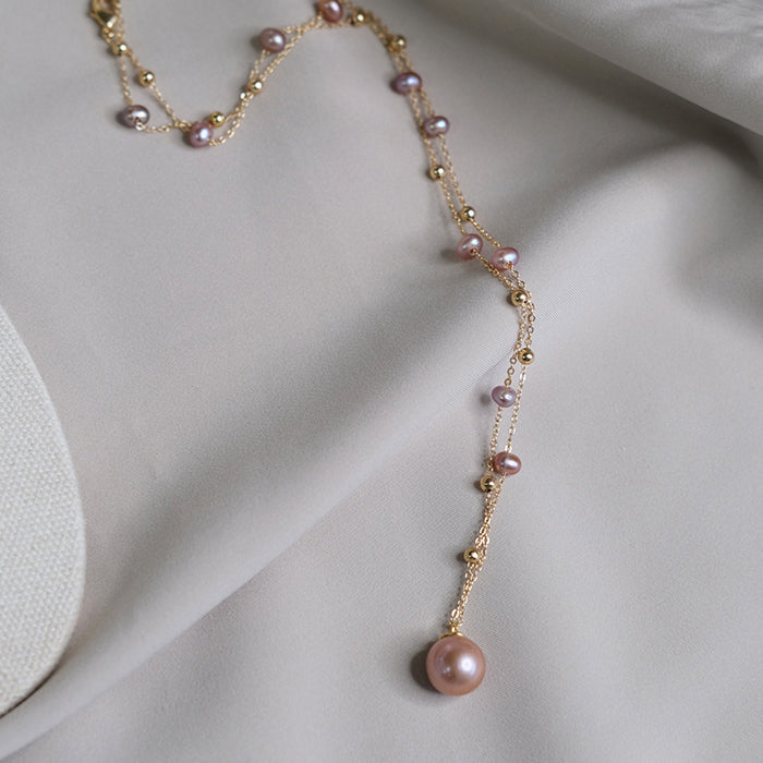 Vintage Baroque Pearl Necklace Amber NG