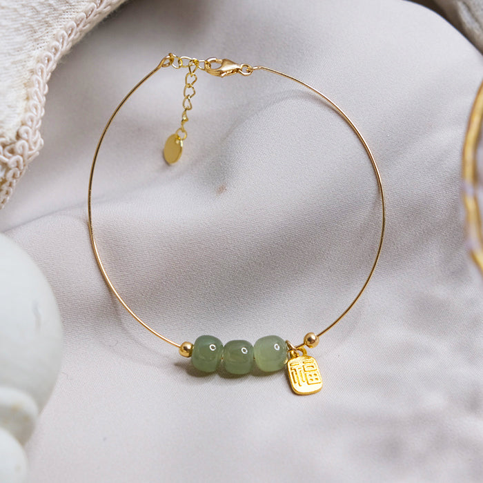 Hetian jade lucky Fu bracelet Amber NG