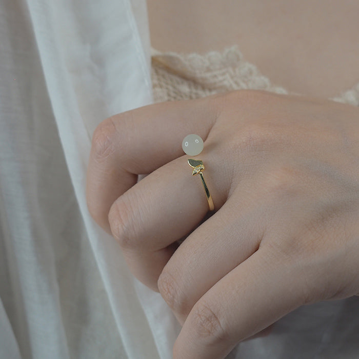 Butterfly Meets Hetian jade Rings Amber NG