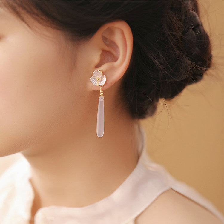 Captivating Hue Teardrop Earrings | Natural Chalcedony