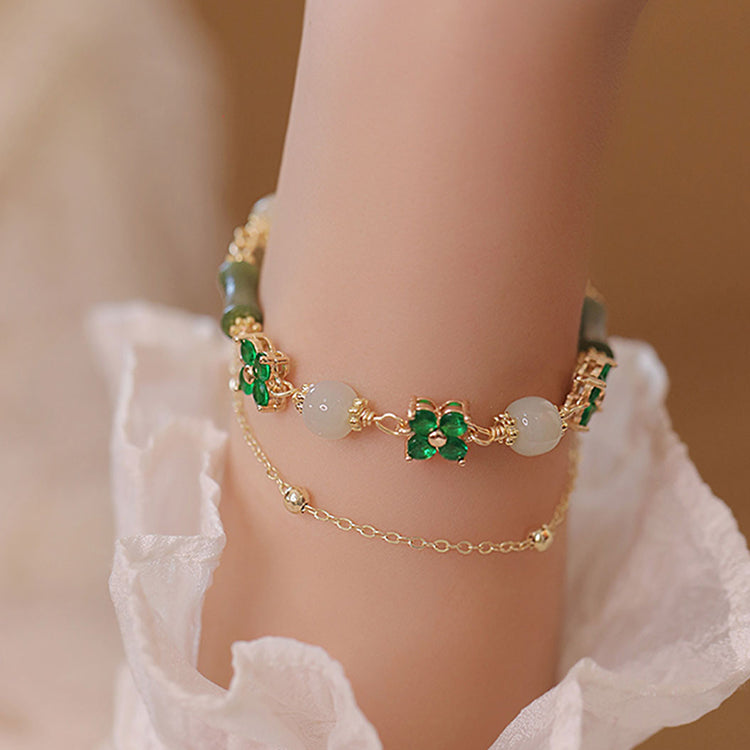 Serendipity Clover Jade Bracelet