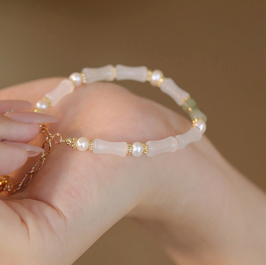 Eternal Spring Bamboo Pearl Charm Bracelet