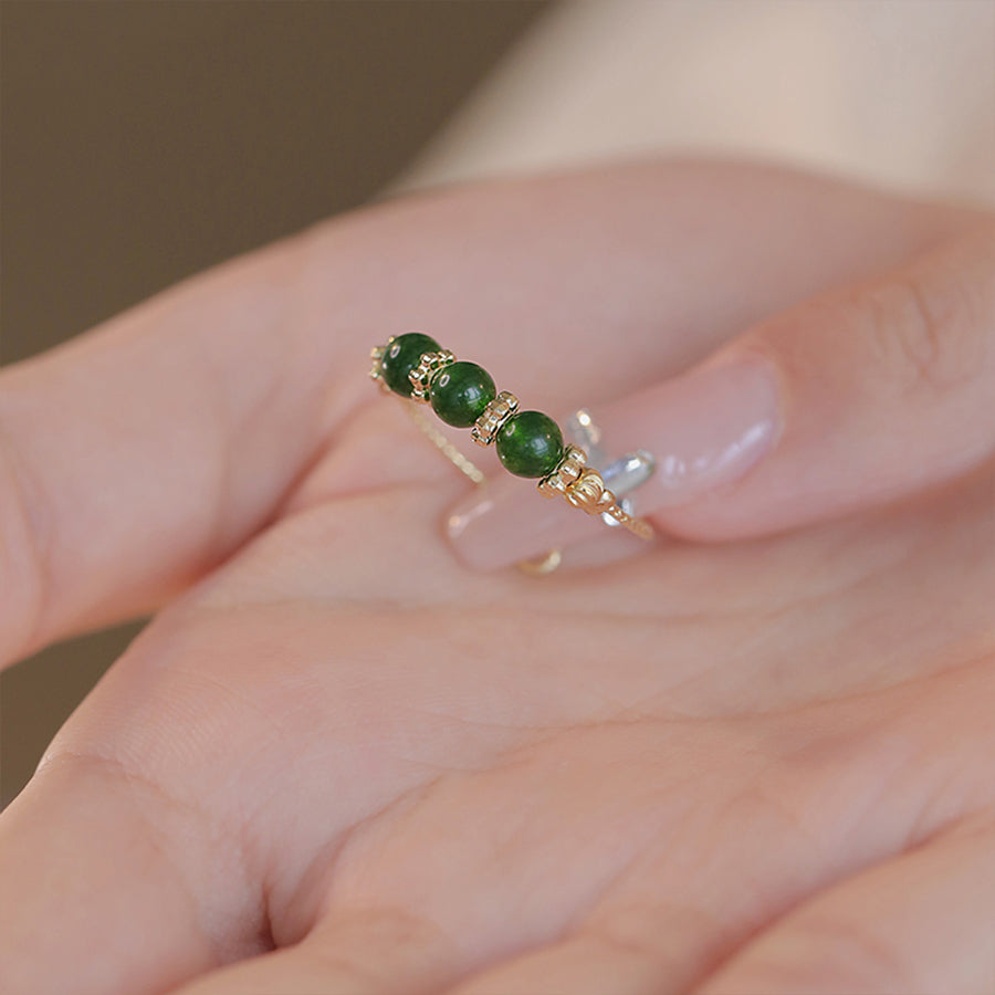 Natural Chrysoprase Lucky Ring