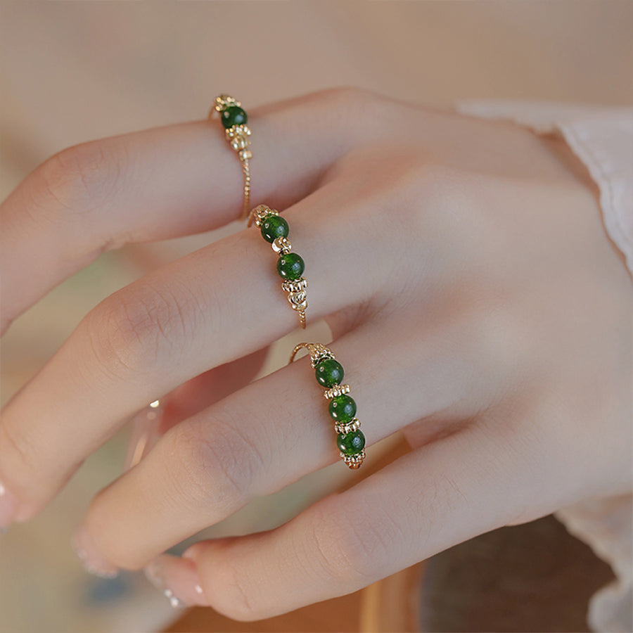 Natural Chrysoprase Lucky Ring