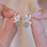 Butterfly Reverie - Exquisite Jade Butterfly Earrings