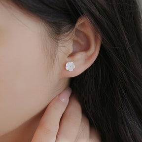 Petals of Grace - Delicate White Shell Flower Earrings