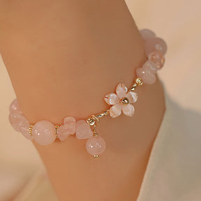 Blooming Hearts - Charming Rose Quartz Bracelet