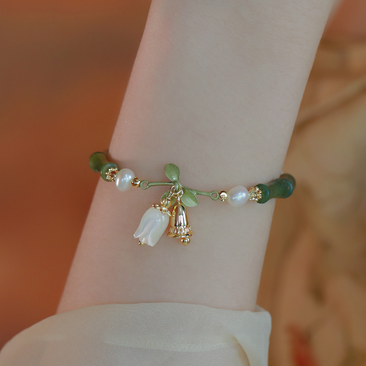 Qingling Bamboo - Southern Jade Bracelet/Earrings Amber NG