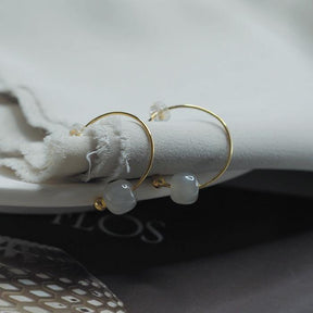 Hetian Jade Semicircle Ear Hook Amber NG