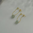 Golden Bean Hetian Jade Earrings Amber NG