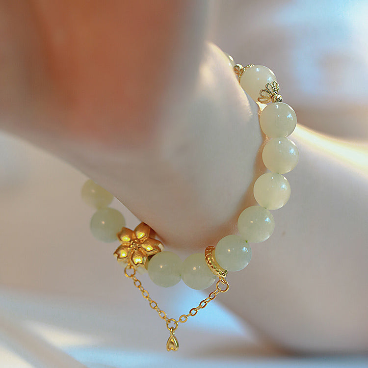 Revel in Flower - Hetian Jade Bracelets Amber NG