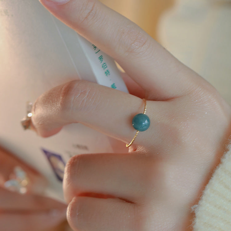 14K Rolled Gold Sapphire Emerald Ring Amber NG