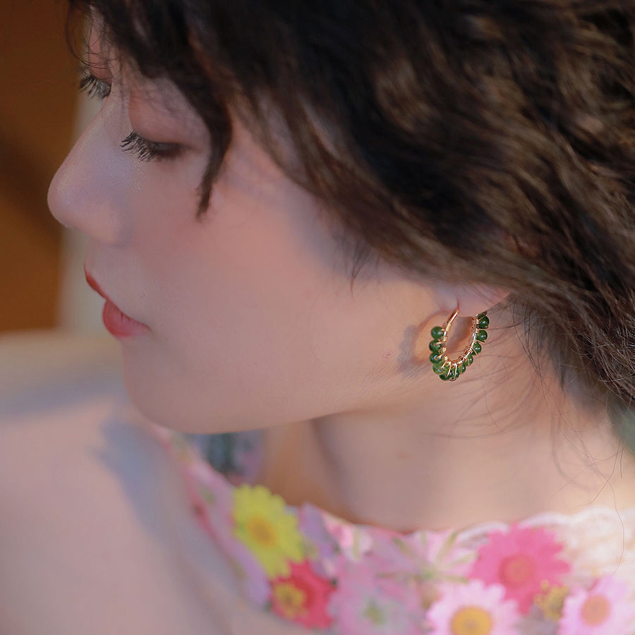 Chrysoprase Earrings Amber NG