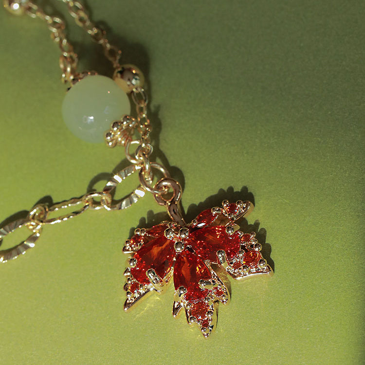 Maple Leaf & Hetian Jade Bracelets Amber NG
