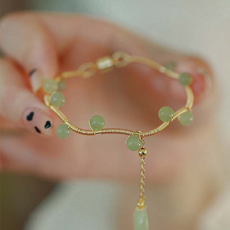 Qingti-Hetian Jade Bracelets Amber NG