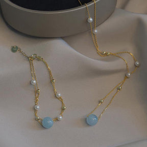 Summer Star Aquamarine Pearl Necklace Amber NG