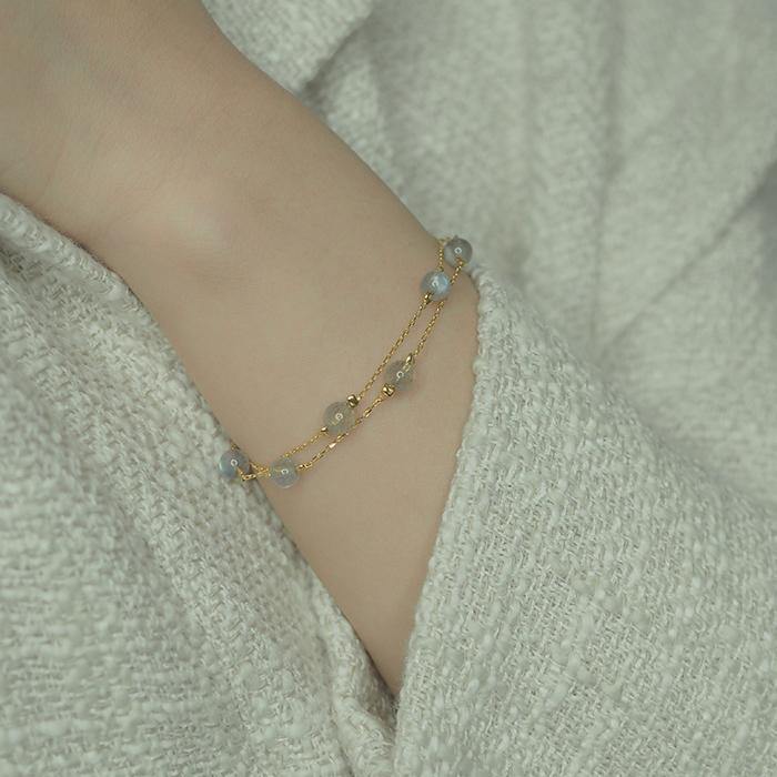 Moonstone Double Bracelet Amber NG