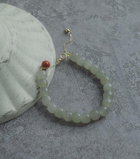 Hetian Jade Red Bead Bracelet Amber NG